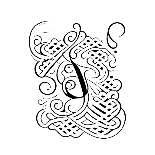 cursive letter f tattoo design idea