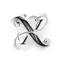 cursive letter f that also looks like an infinity symbol tattoo design idea