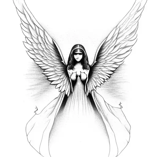 wing ridden angel tattoo design idea