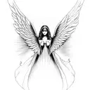 wing ridden angel tattoo design idea