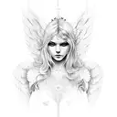 wing ridden angel tattoo design idea