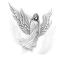 wing ridden angel tattoo design idea