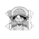 luffy one piece with books tattoo design idea