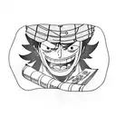 luffy one piece with books tattoo design idea