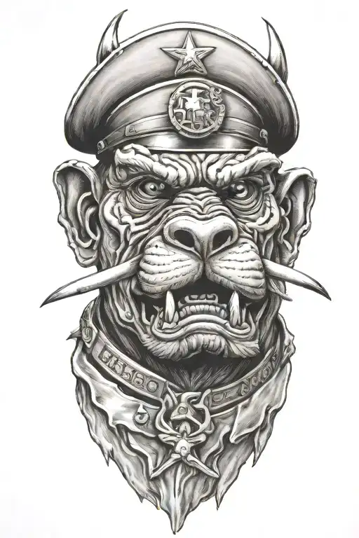 The Devil Dogs marine corps mascot tattoo design idea