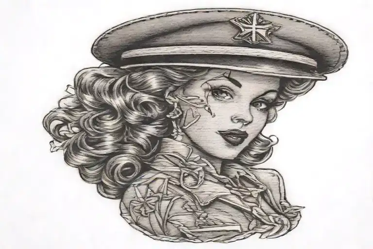 Pin up Nurse  tattoo design idea