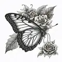 butterfly fly with LLL tattoo design idea