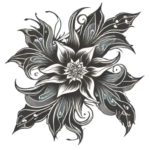 Viking lily wrap around fireworks tattoo design idea