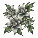 Viking lily wrap around fireworks tattoo design idea