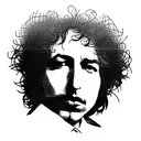Bob Dylan with a guitar  tattoo design idea