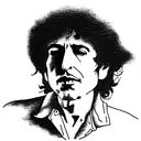 Bob Dylan with a guitar  tattoo design idea