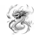 Dragon with clouds tattoo design idea
