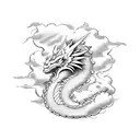 Dragon with clouds tattoo design idea