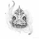 buff worm tattoo design idea