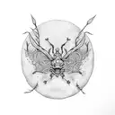 buff worm tattoo design idea