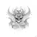 buff worm tattoo design idea