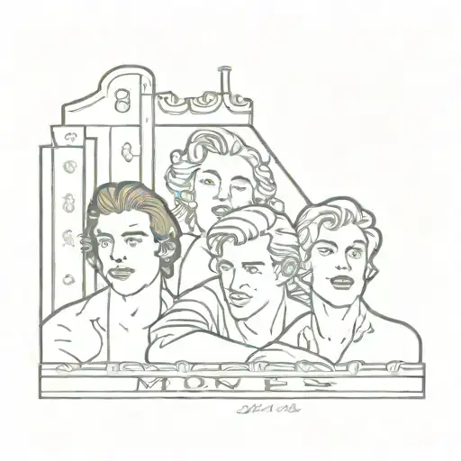 Monroe Boys on a movie theater marquee  tattoo design idea