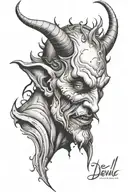 Devil shedding a tear drop tattoo design idea