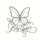 by grace through faith with butterfly tattoo design idea