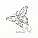 by grace through faith with butterfly tattoo design idea