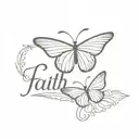 by grace through faith with butterfly tattoo design idea