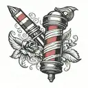 barber pole tattoo design idea