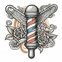 barber pole tattoo design idea