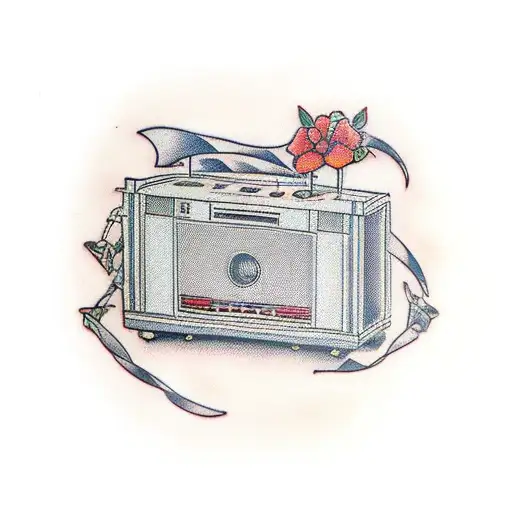 Boombox tattoo design idea