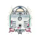 Boombox tattoo design idea