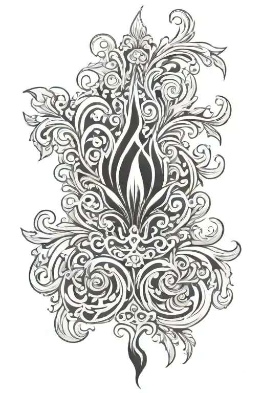 Ornemental fluid smoke tattoo design idea
