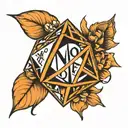 icosahedron with the phrase "No one’s ever gone. They’re a part of you and everyone you love" making up the lines tattoo design idea