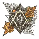 icosahedron with the phrase "No one’s ever gone. They’re a part of you and everyone you love" making up the lines tattoo design idea
