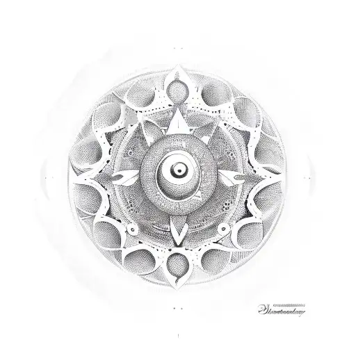 A sleek super bike silhouette with Nakshatra symbols integrated into the design tattoo design idea