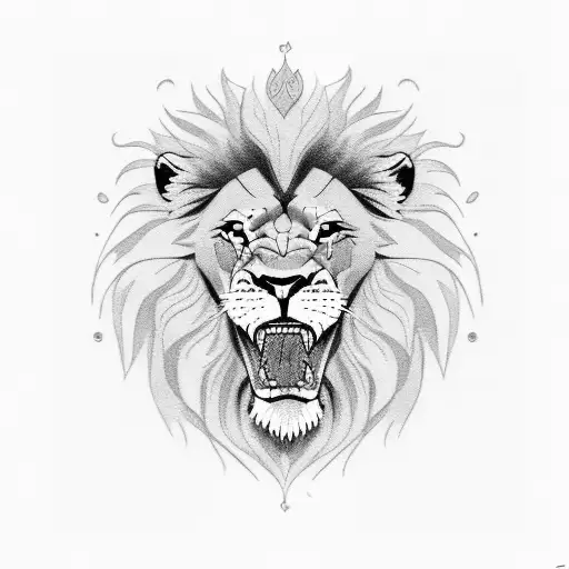 lion, lonely, happy depressed 1996 daddy's girl  tattoo design idea