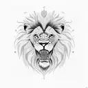 lion, lonely, happy depressed 1996 daddy's girl  tattoo design idea