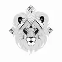 lion, lonely, happy depressed 1996 daddy's girl  tattoo design idea