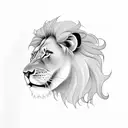 lion, lonely, happy depressed 1996 daddy's girl  tattoo design idea