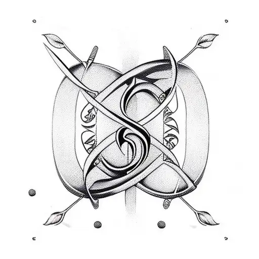 scissor with treble clef tattoo design idea