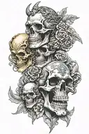 skull and hades Greek god tattoo design idea