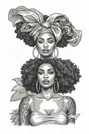 Afro Latina woman tattoo design idea