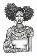 Afro Latina woman tattoo design idea