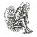 saint anthony , 1967 , krinos  tattoo design idea
