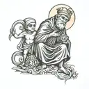 saint anthony , 1967 , krinos  tattoo design idea