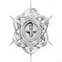 A trap symbol intertwined with a biblical quote tattoo design idea