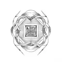 A trap symbol intertwined with a biblical quote tattoo design idea