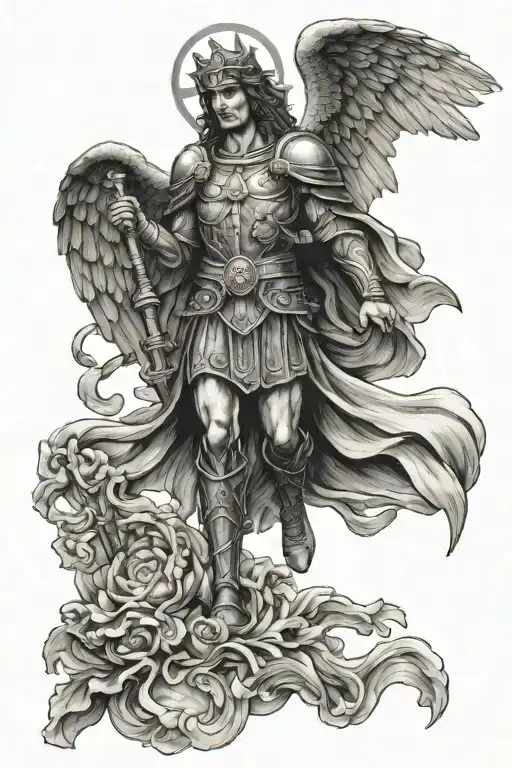 saint Micheal The Archangel tattoo design idea
