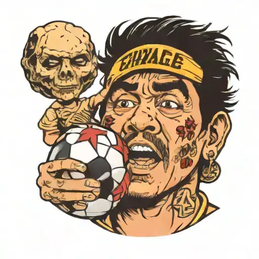 maradona super santos ball gagged little red tattoo design idea