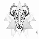  goat with pentagram tattoo design idea