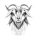  goat with pentagram tattoo design idea