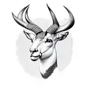 springbok head with the words " gu bràth" underneath tattoo design idea
